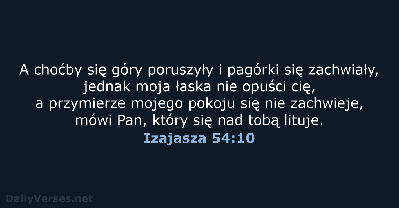 Izajasza 54:10 - BW1975