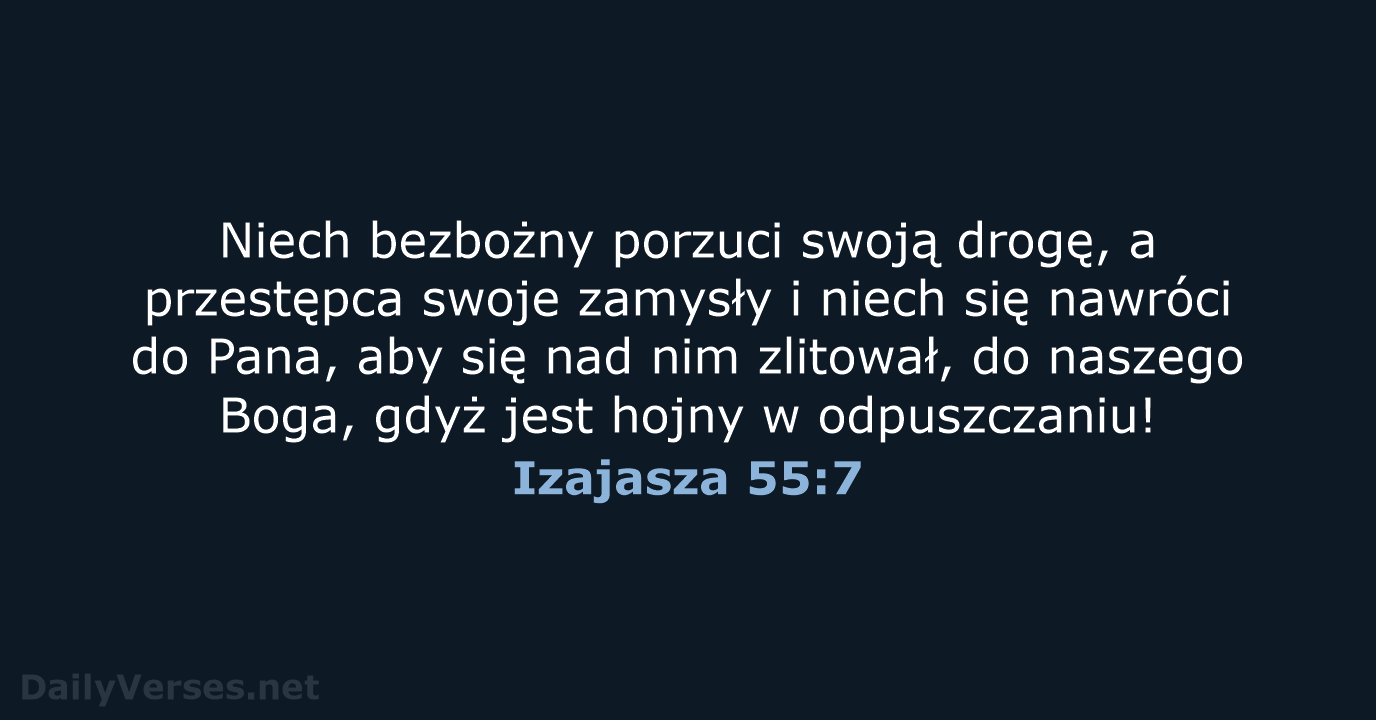 Izajasza 55:7 - BW1975