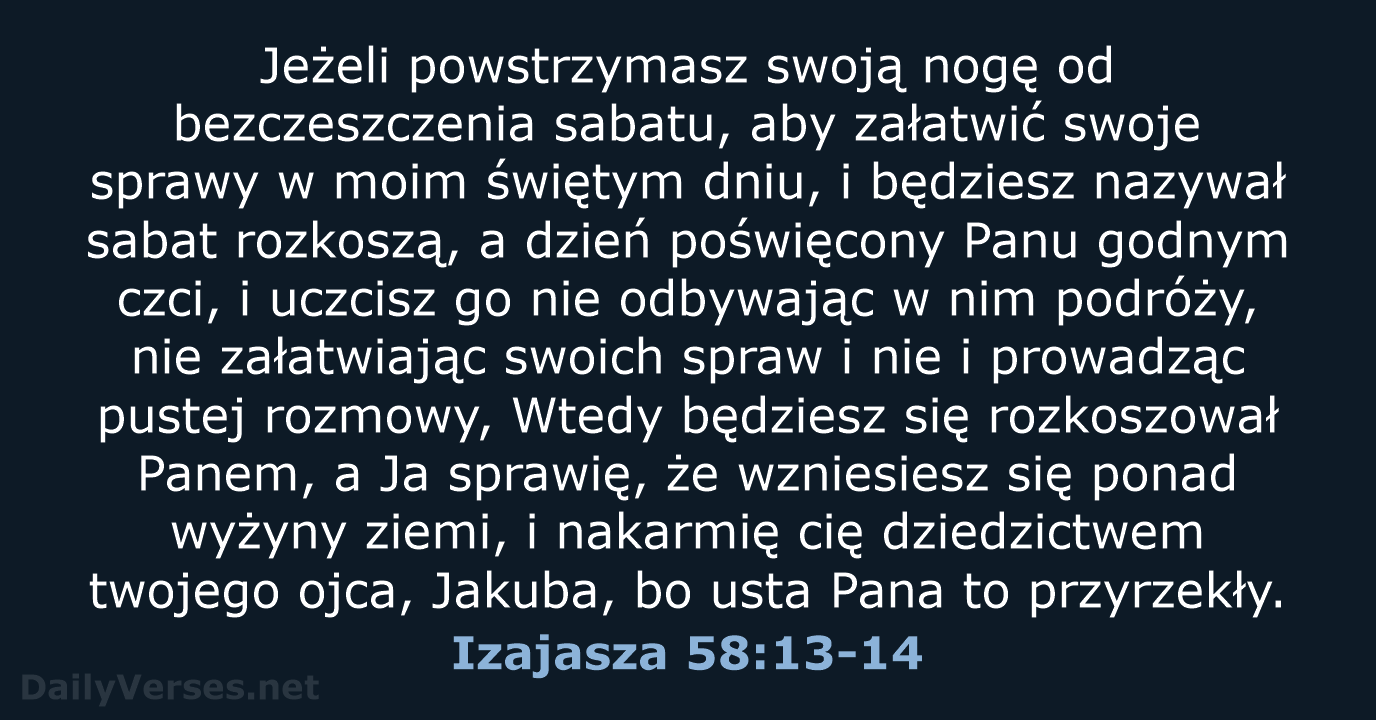 Izajasza 58:13-14 - BW1975