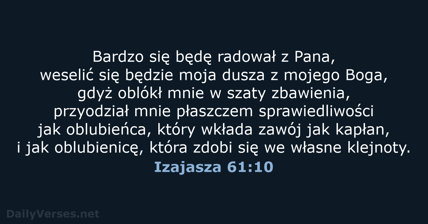 Izajasza 61:10 - BW1975