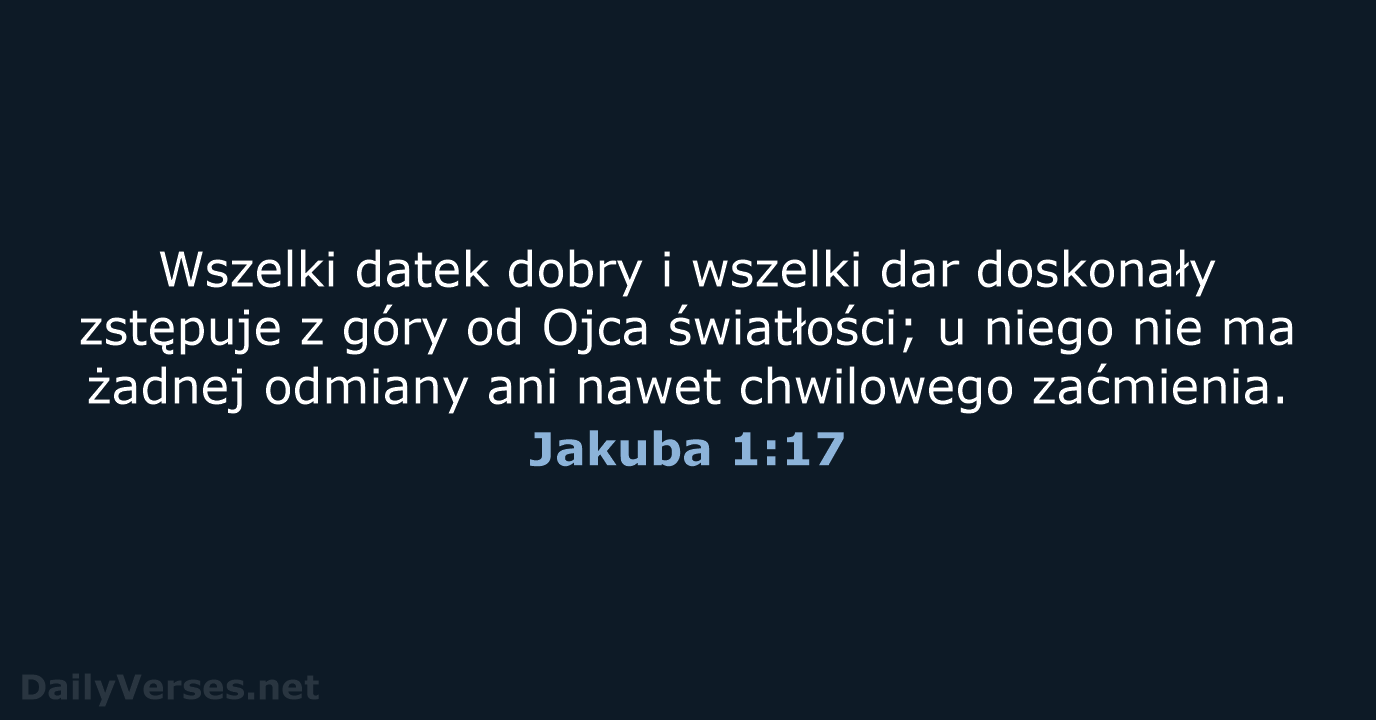 Jakuba 1:17 - BW1975