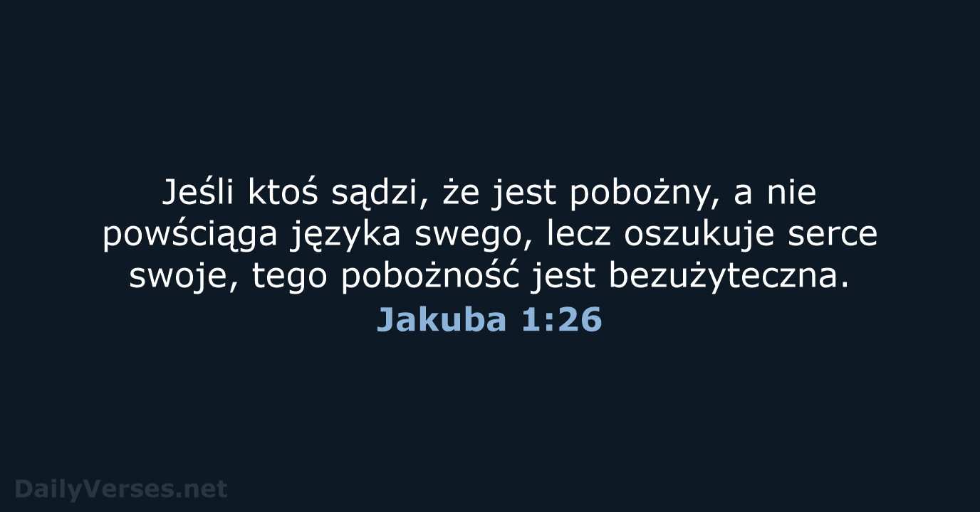 Jakuba 1:26 - BW1975