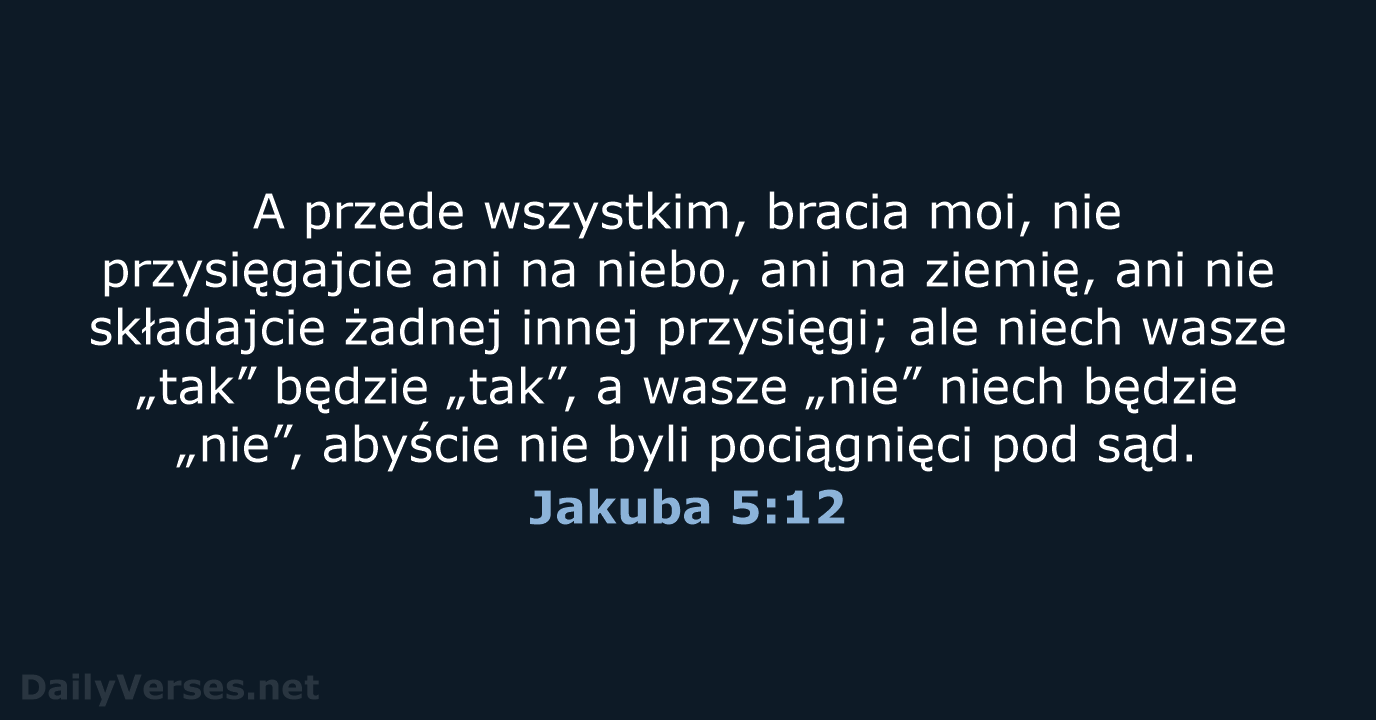 Jakuba 5:12 - BW1975