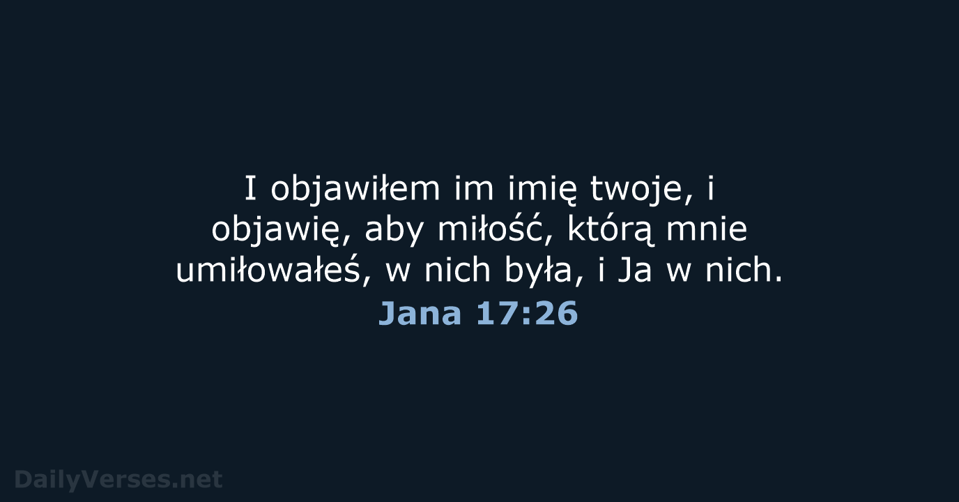 Jana 17:26 - BW1975