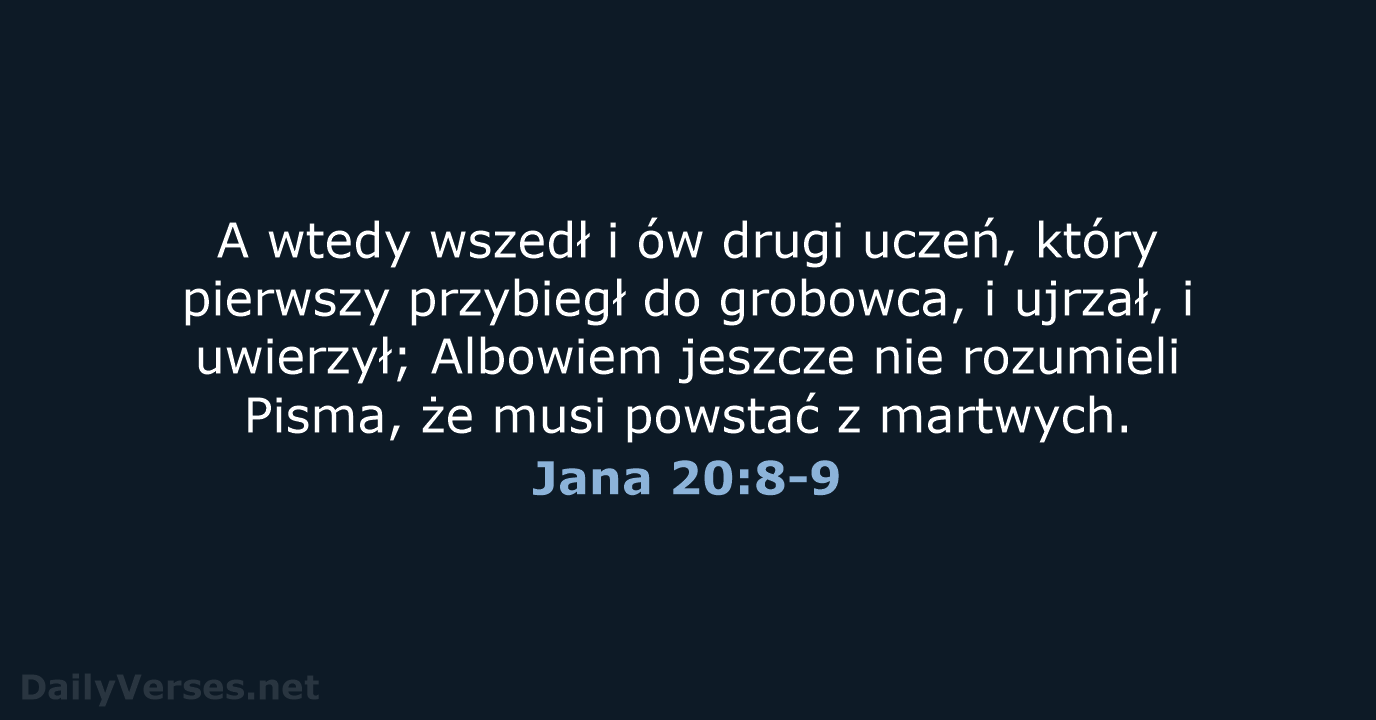 Jana 20:8-9 - BW1975