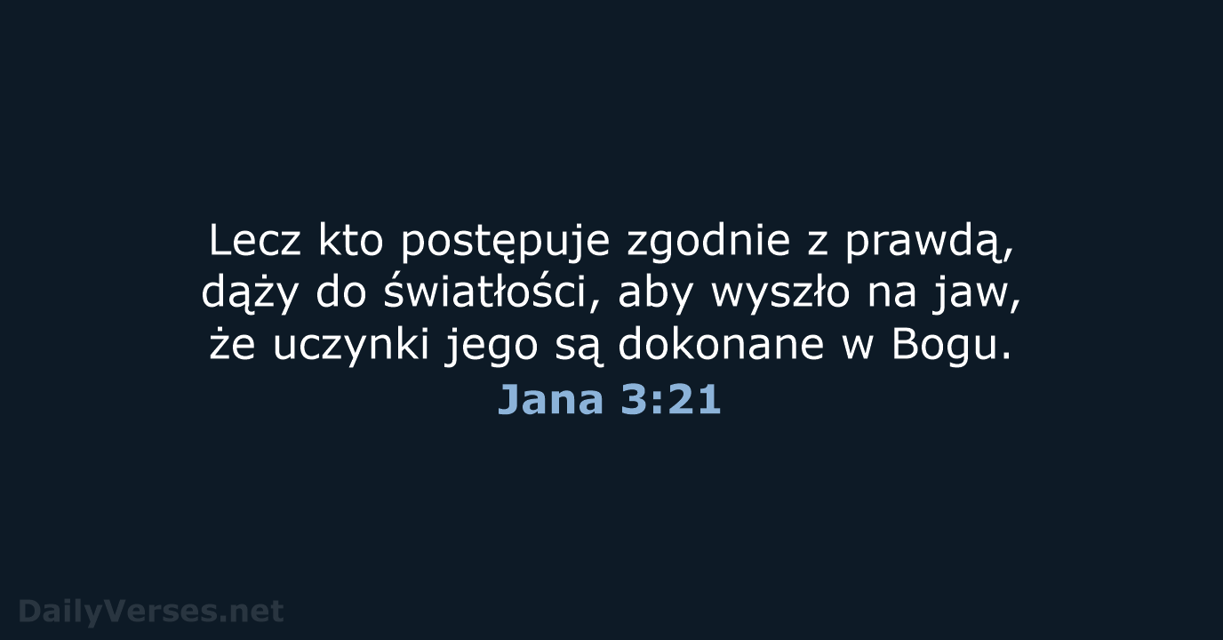 Jana 3:21 - BW1975