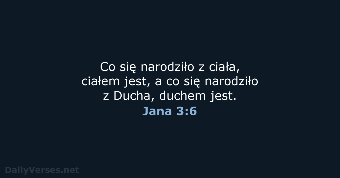 Jana 3:6 - BW1975