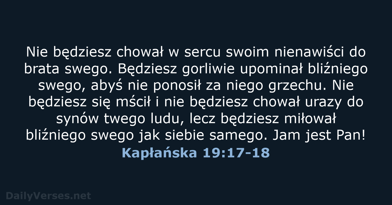 Kapłańska 19:17-18 - BW1975