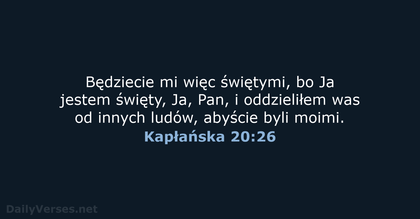 Kapłańska 20:26 - BW1975