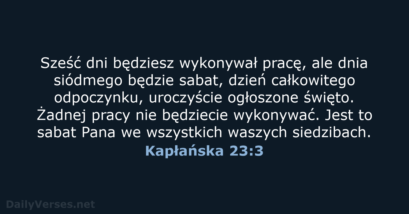 Kapłańska 23:3 - BW1975