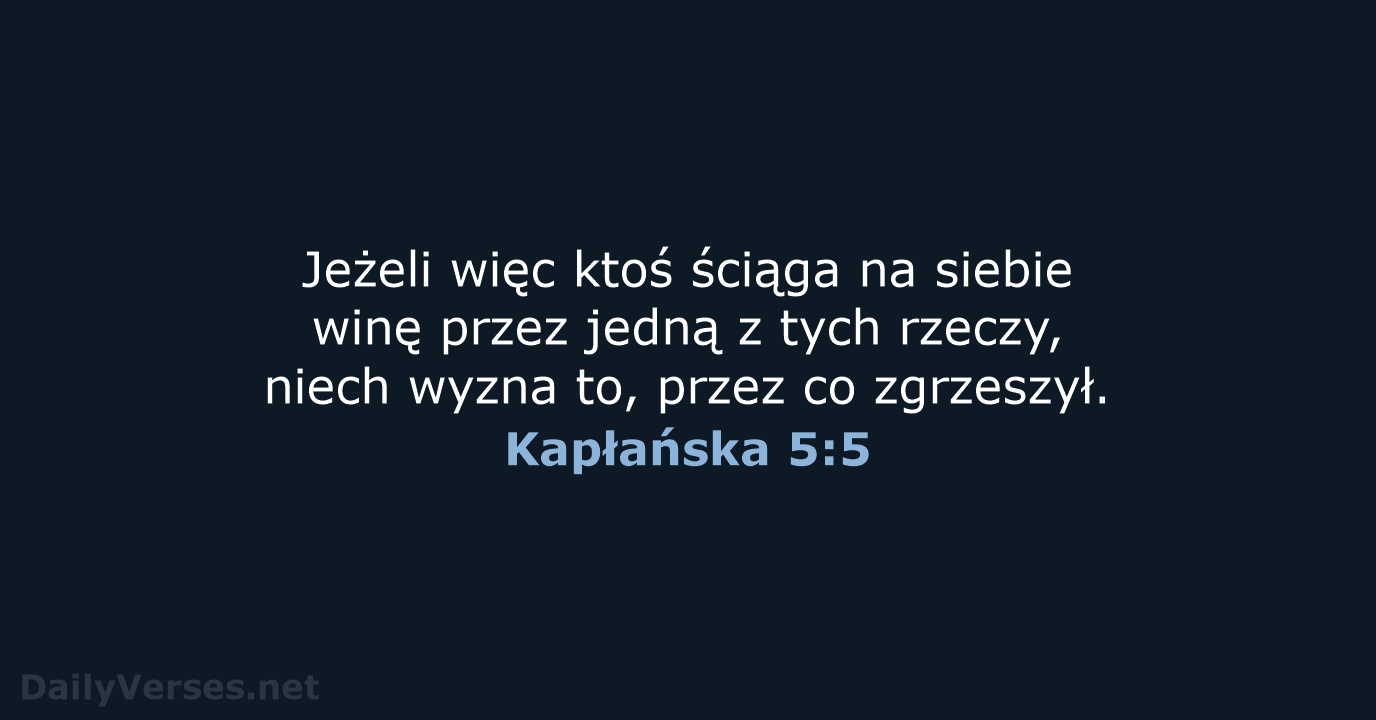 Kapłańska 5:5 - BW1975