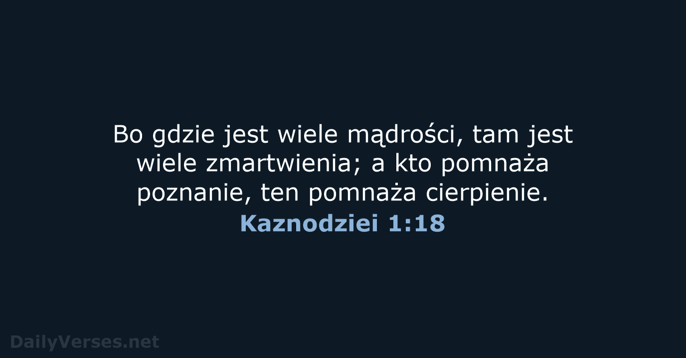 Kaznodziei 1:18 - BW1975