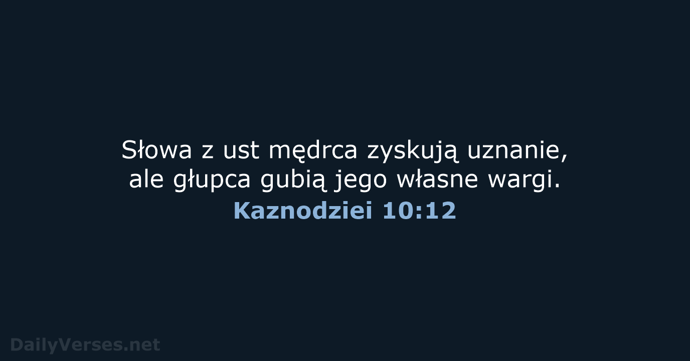 Kaznodziei 10:12 - BW1975