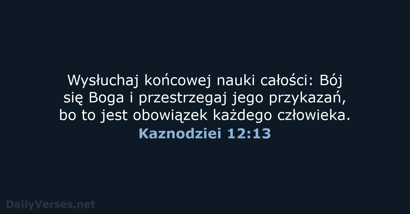 Kaznodziei 12:13 - BW1975