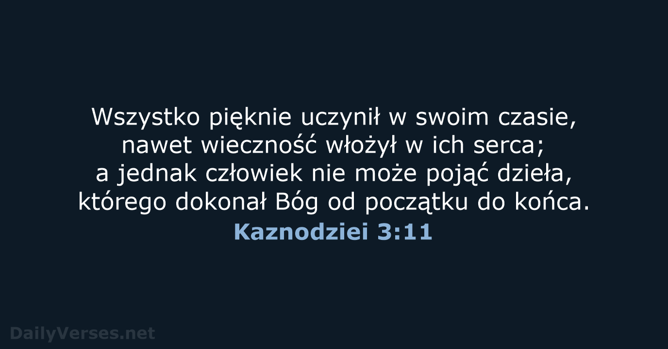 Kaznodziei 3:11 - BW1975