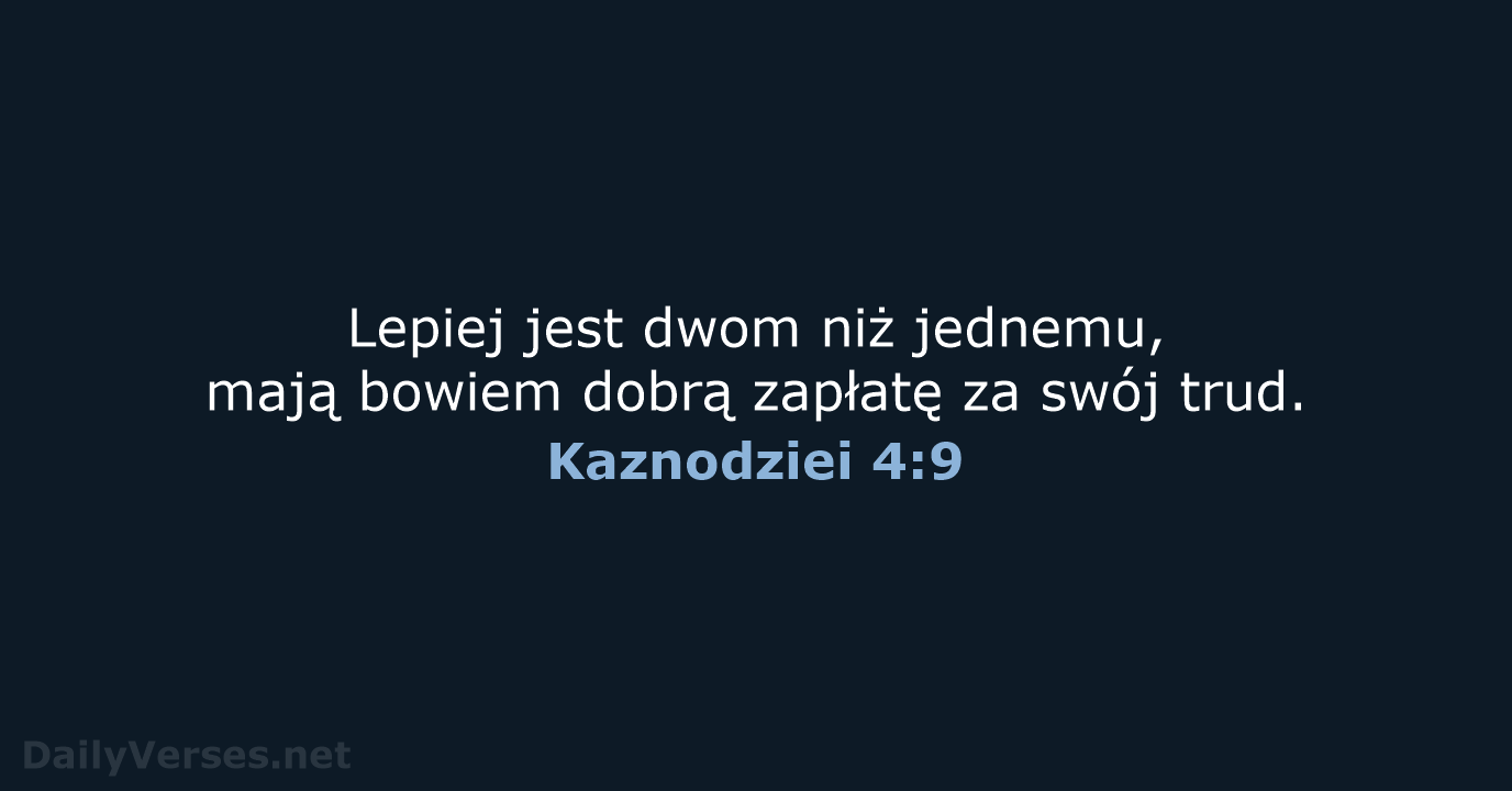 Kaznodziei 4:9 - BW1975