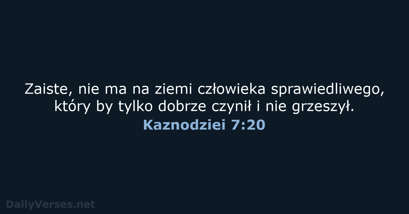 Kaznodziei 7:20 - BW1975