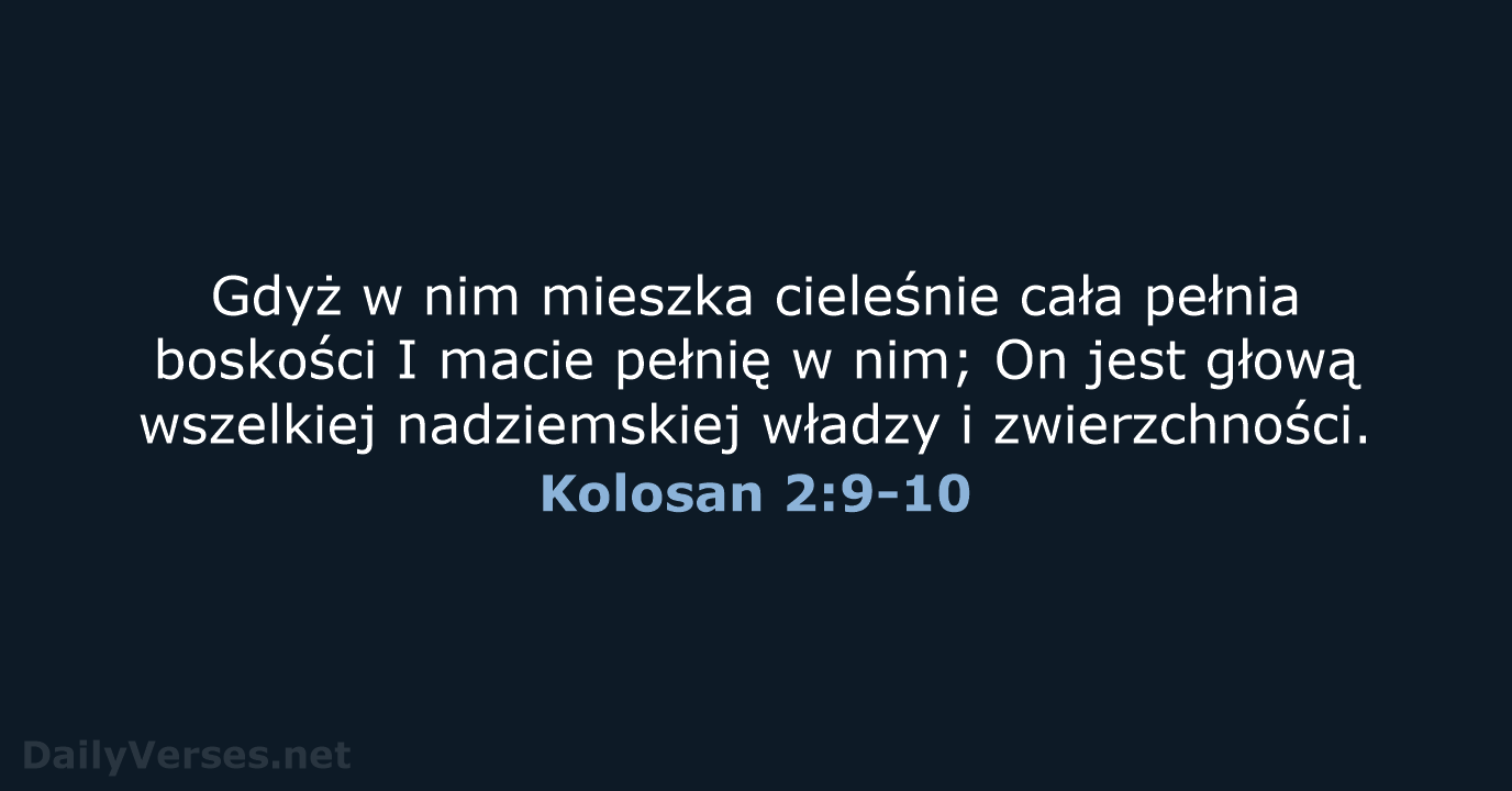 Kolosan 2:9-10 - BW1975