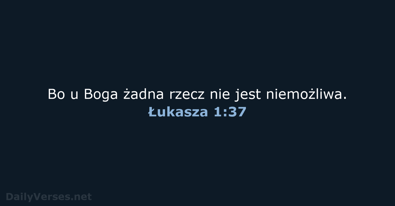 Łukasza 1:37 - BW1975