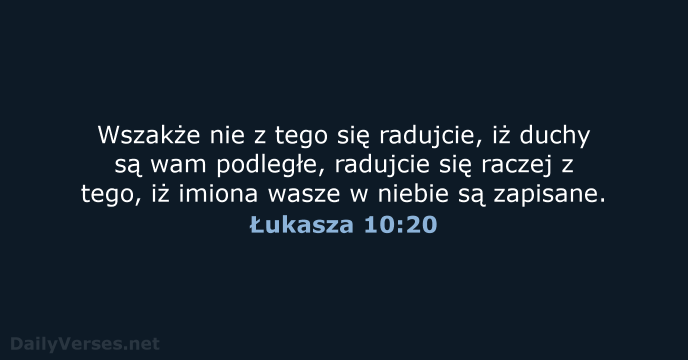 Łukasza 10:20 - BW1975