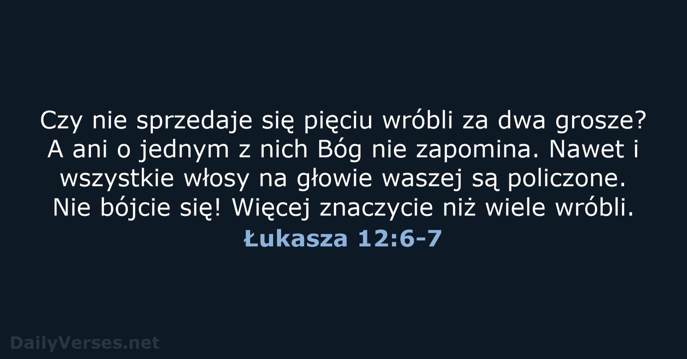 Łukasza 12:6-7 - BW1975