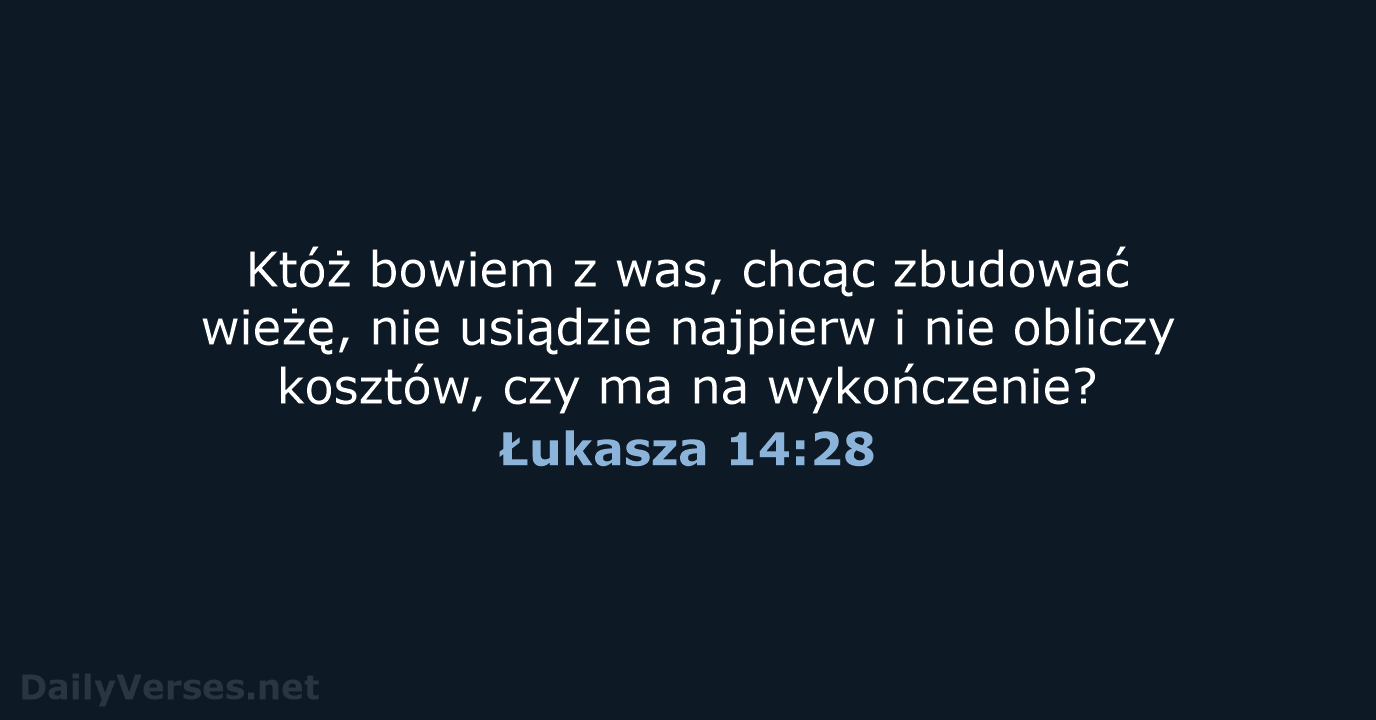 Łukasza 14:28 - BW1975