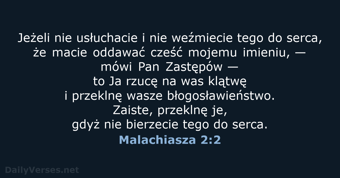 Malachiasza 2:2 - BW1975