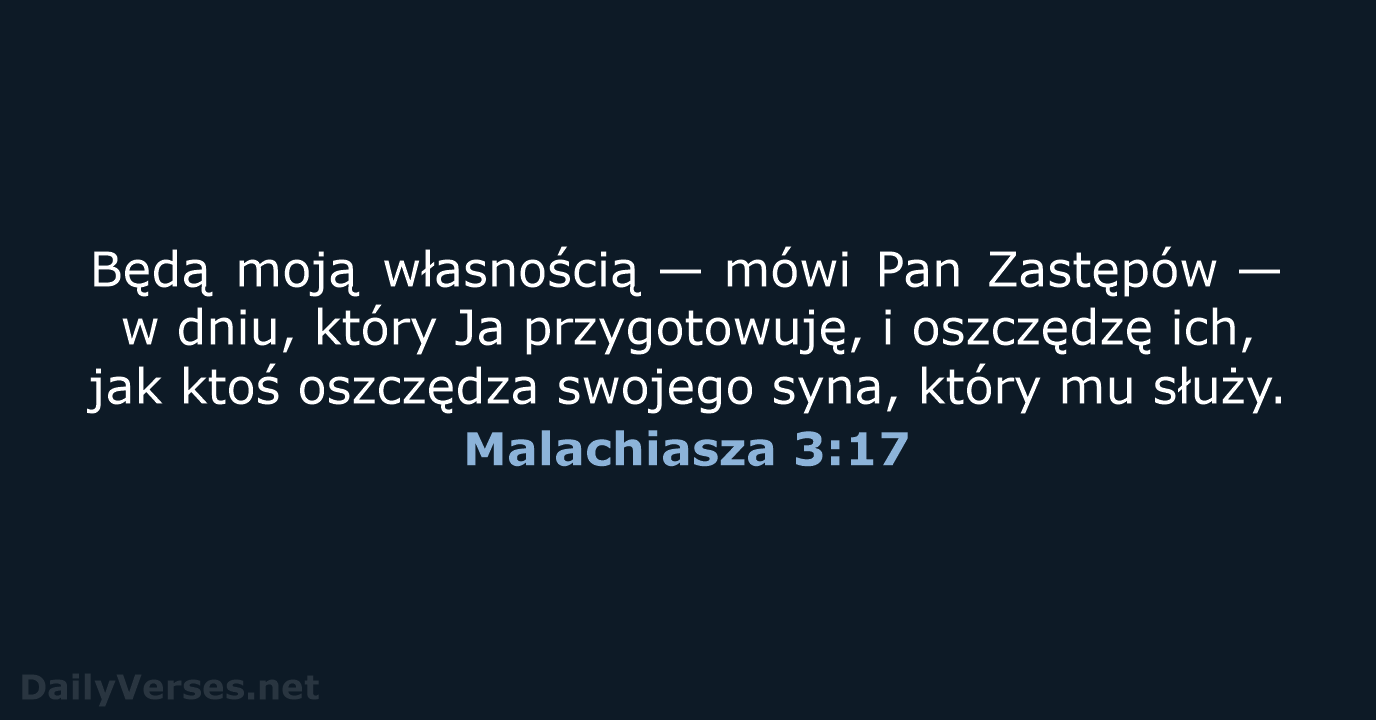 Malachiasza 3:17 - BW1975