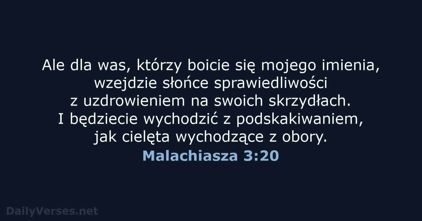 Malachiasza 3:20 - BW1975