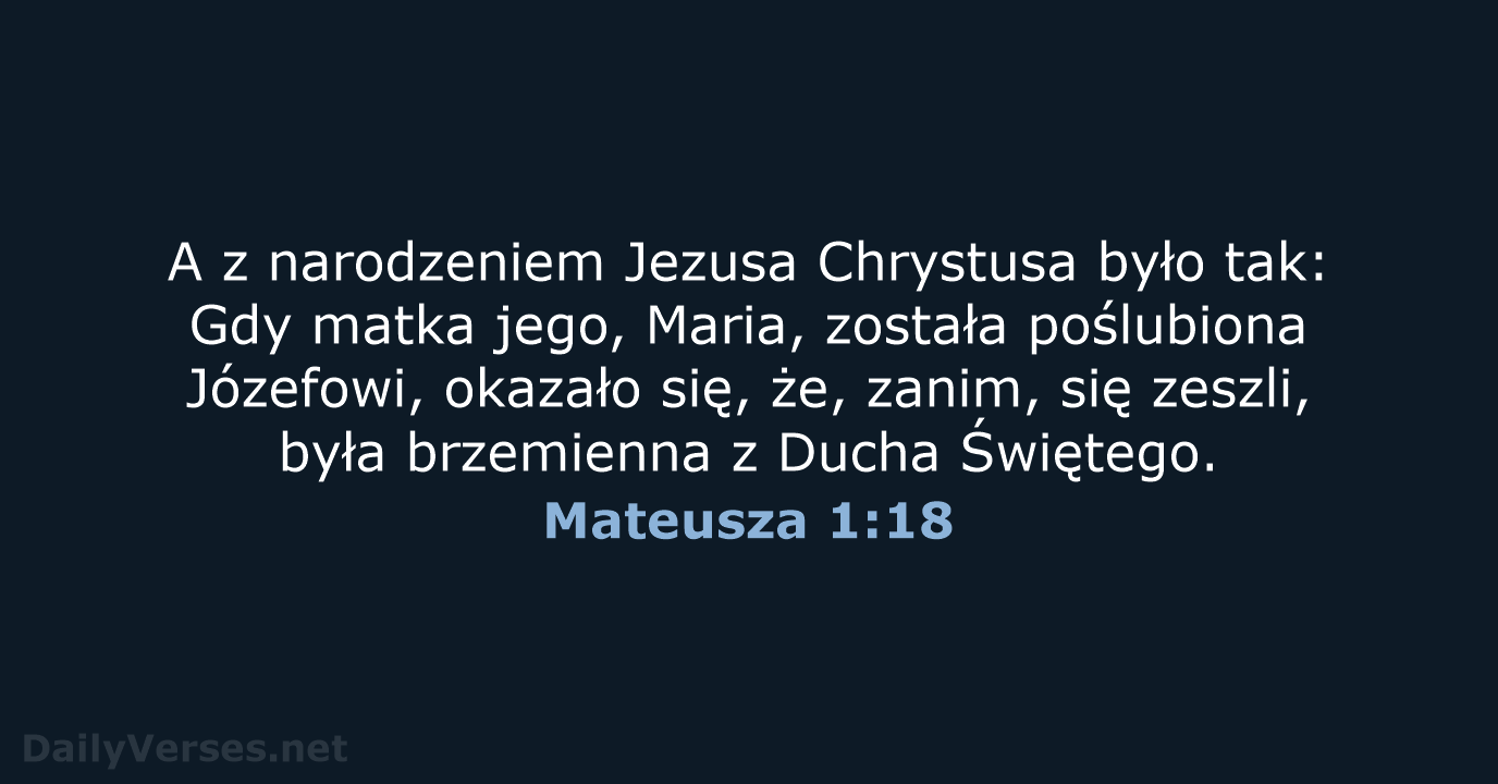 Mateusza 1:18 - BW1975