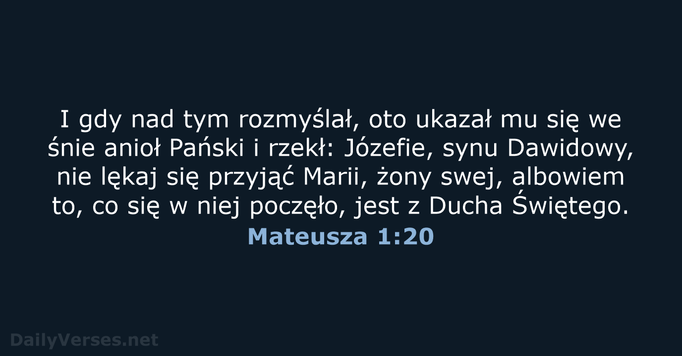 Mateusza 1:20 - BW1975