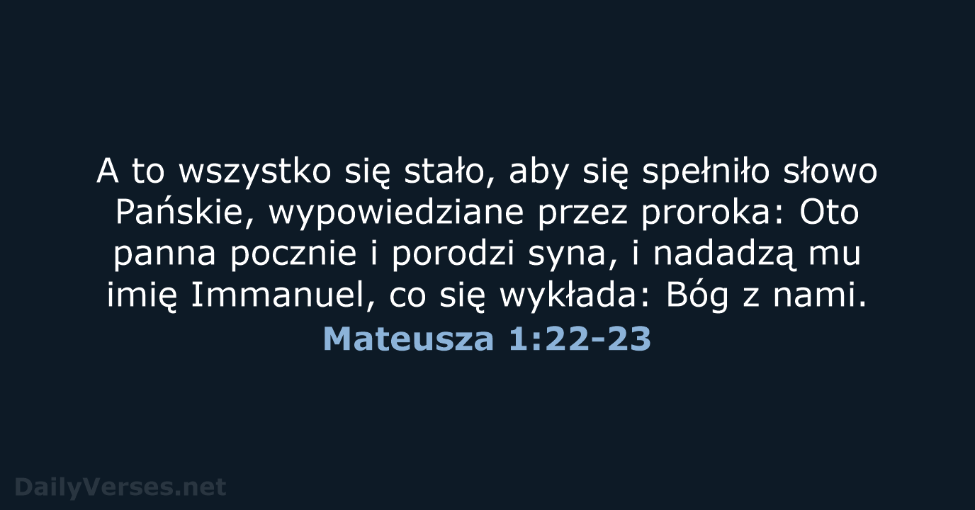 Mateusza 1:22-23 - BW1975