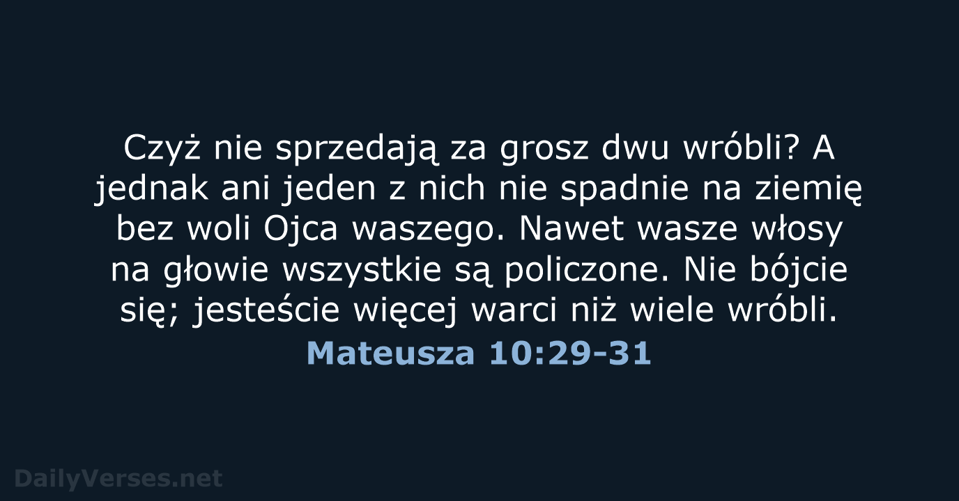 Mateusza 10:29-31 - BW1975