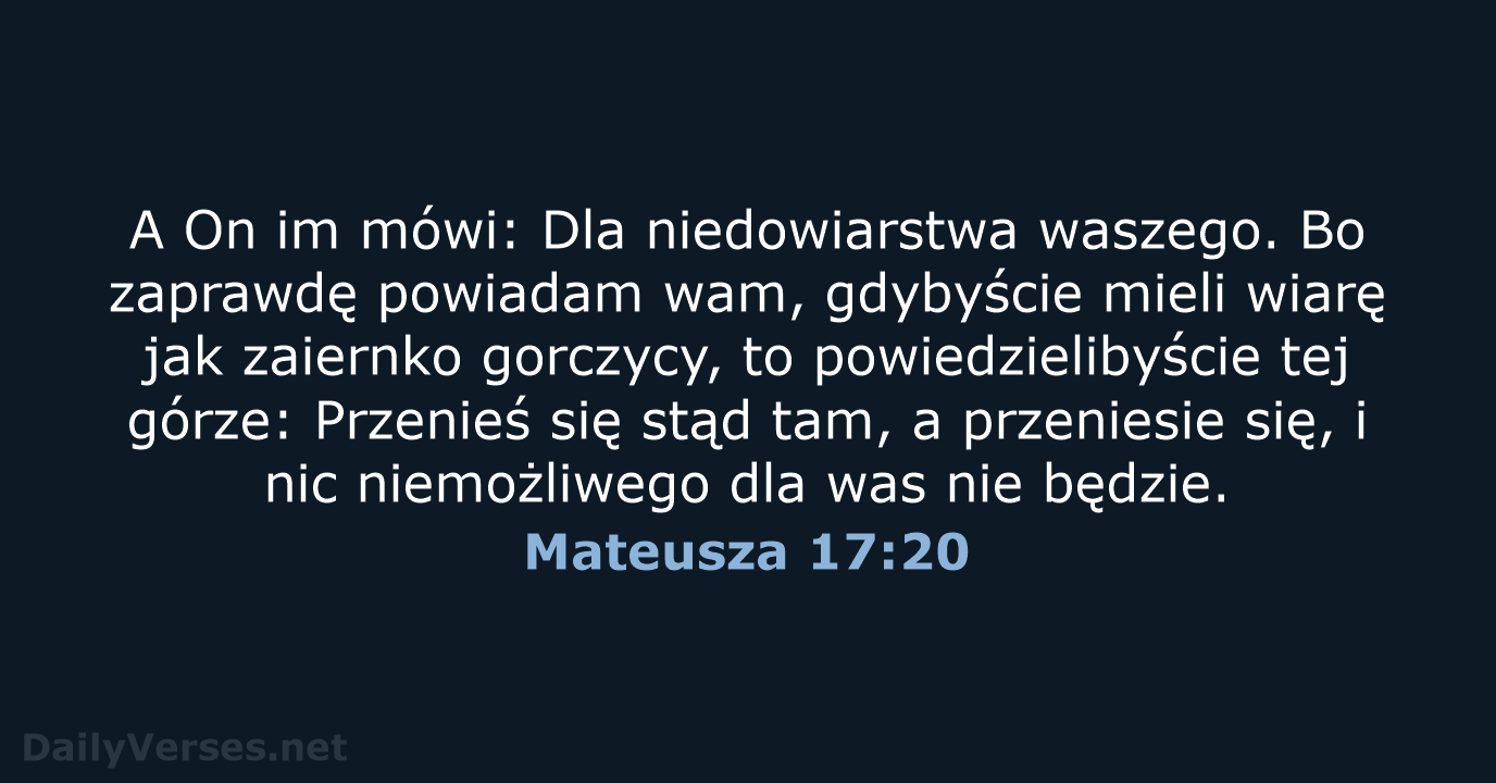 Mateusza 17:20 - BW1975