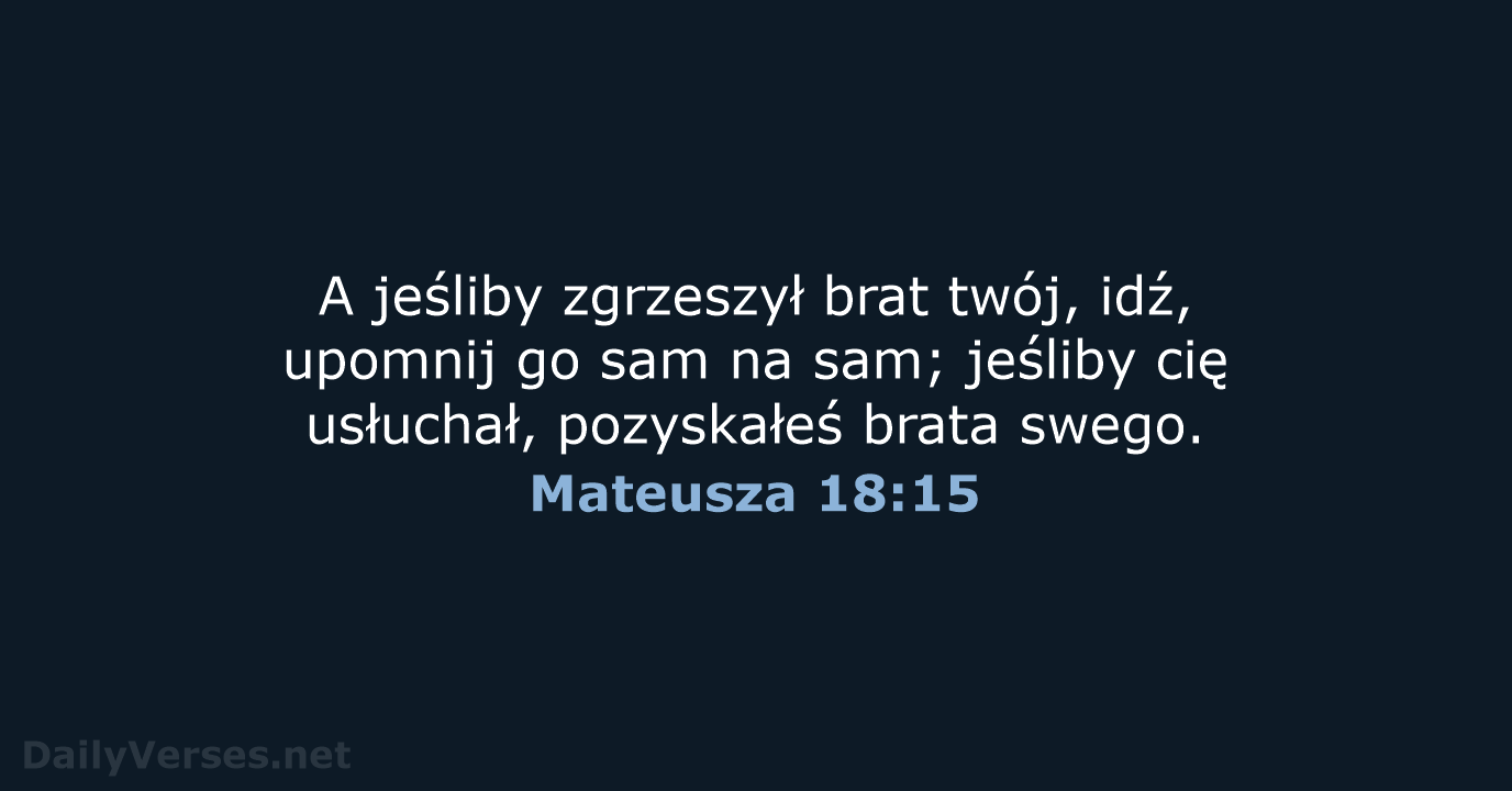 Mateusza 18:15 - BW1975