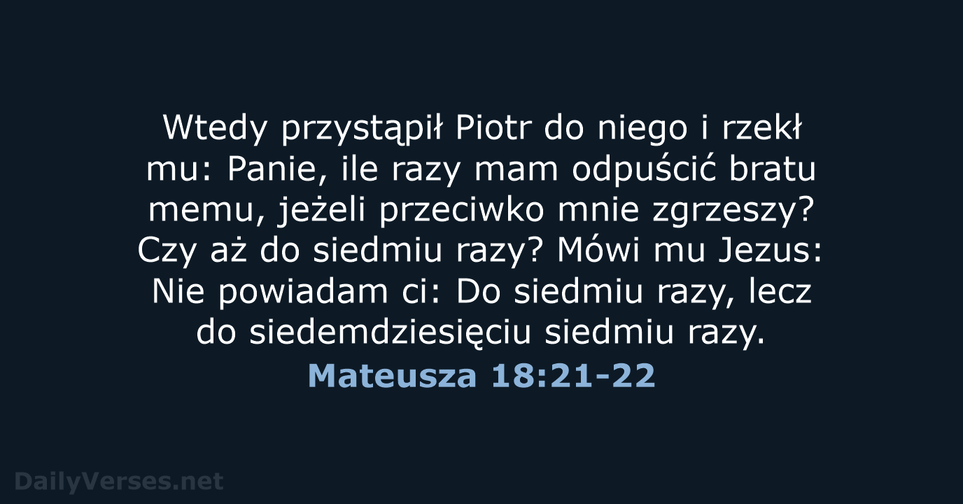 Mateusza 18:21-22 - BW1975