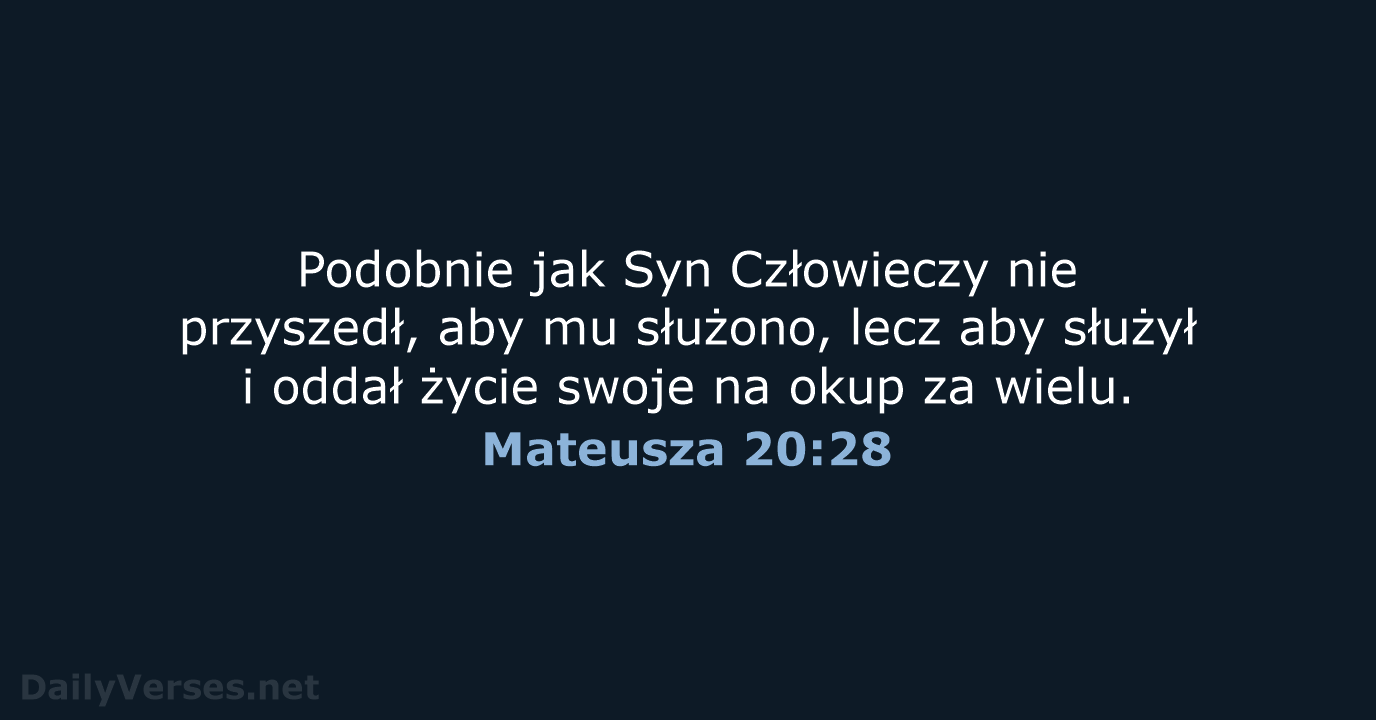 Mateusza 20:28 - BW1975