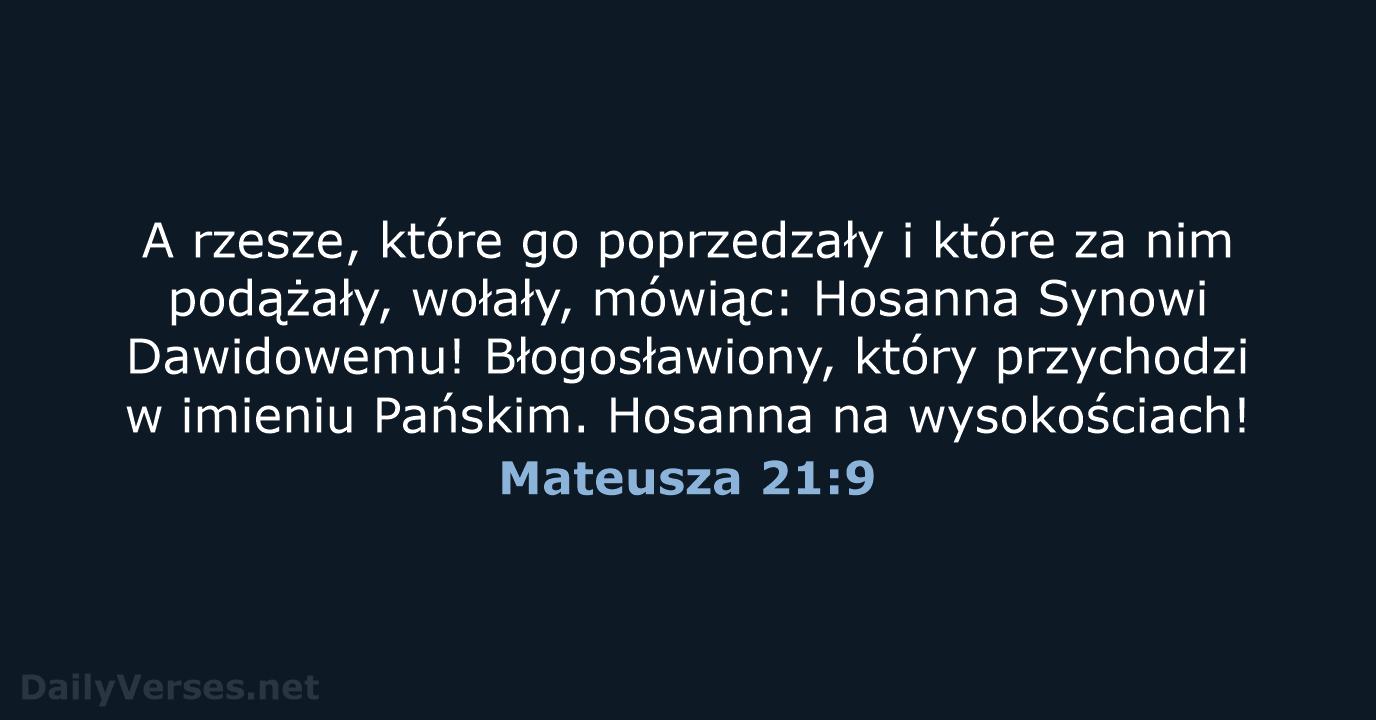 Mateusza 21:9 - BW1975