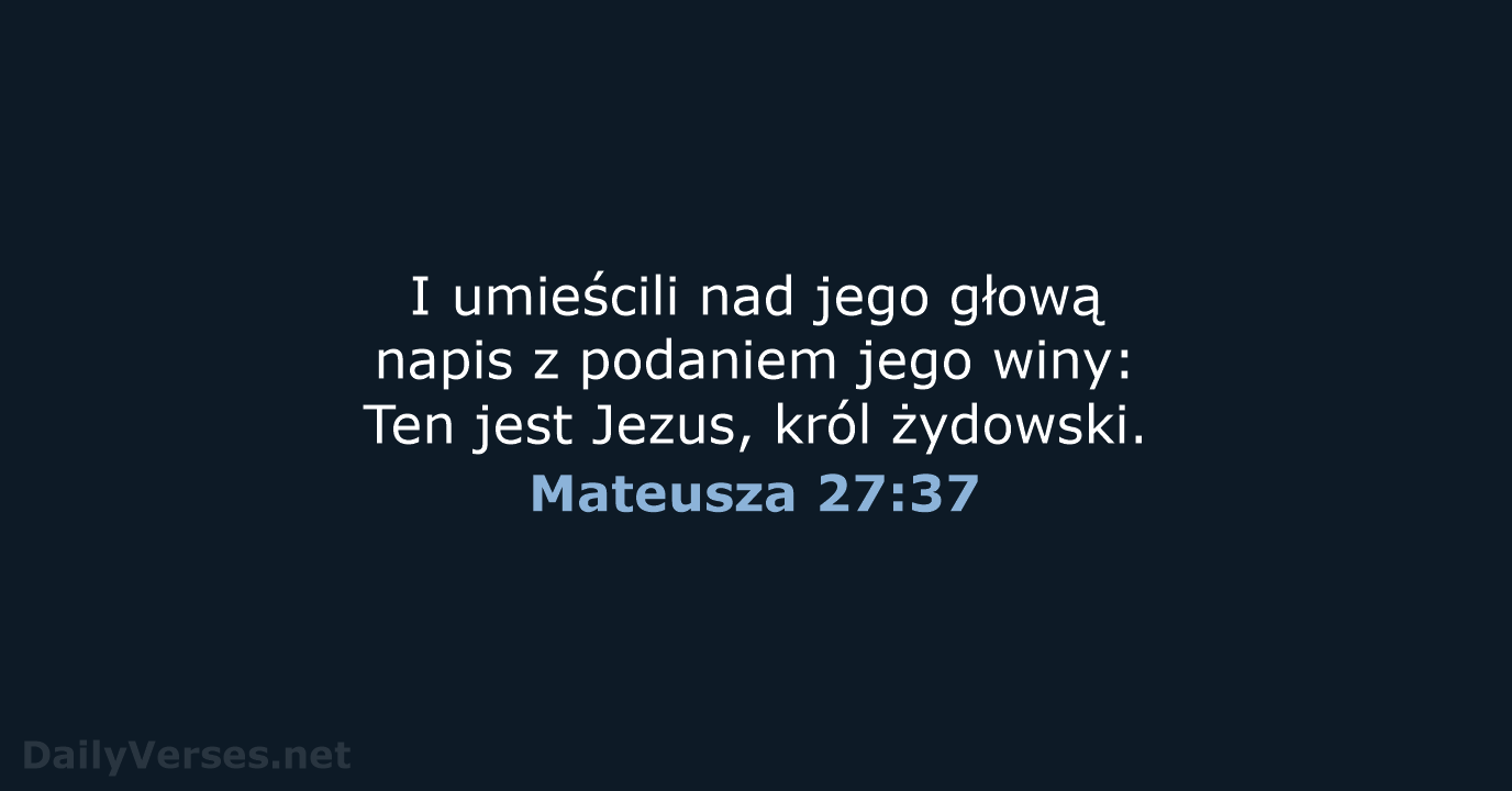 Mateusza 27:37 - BW1975