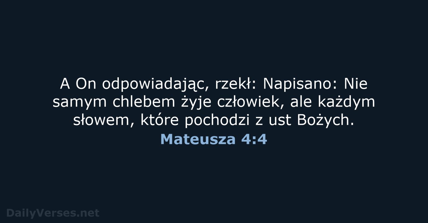 Mateusza 4:4 - BW1975