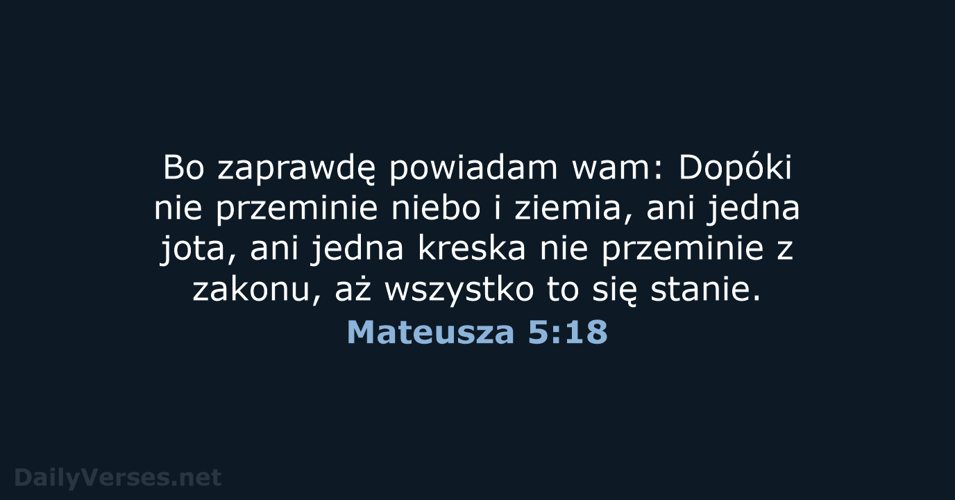 Mateusza 5:18 - BW1975