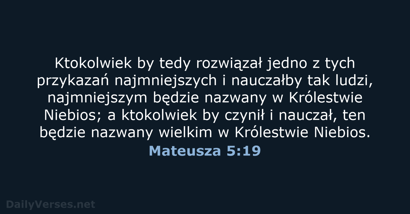 Mateusza 5:19 - BW1975