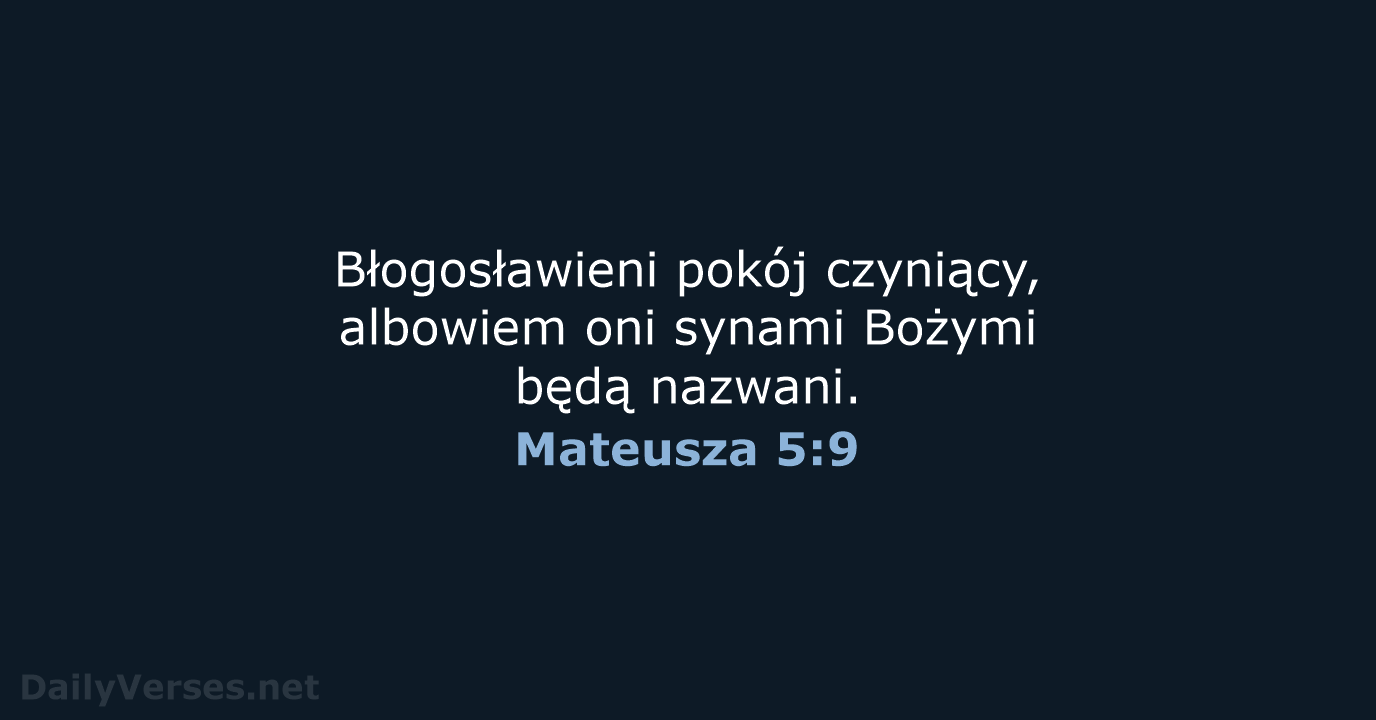 Mateusza 5:9 - BW1975