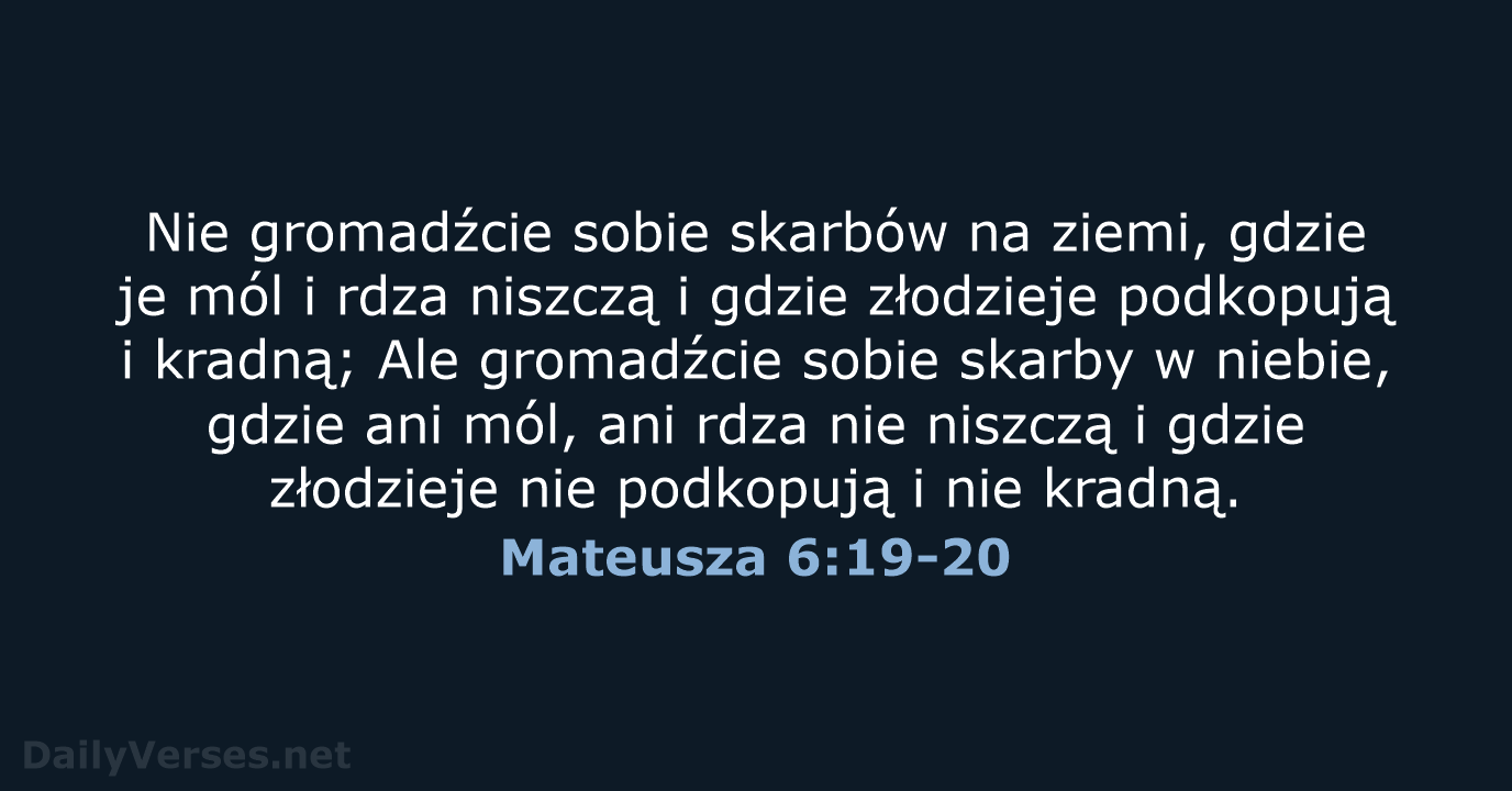 Mateusza 6:19-20 - BW1975