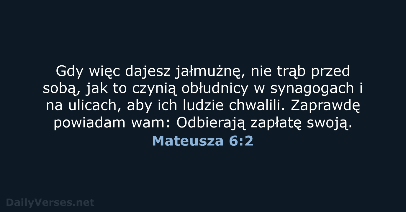 Mateusza 6:2 - BW1975