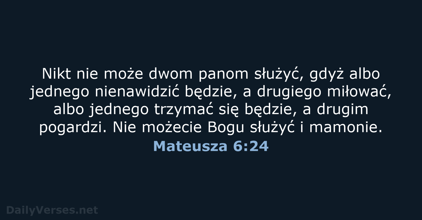 Mateusza 6:24 - BW1975