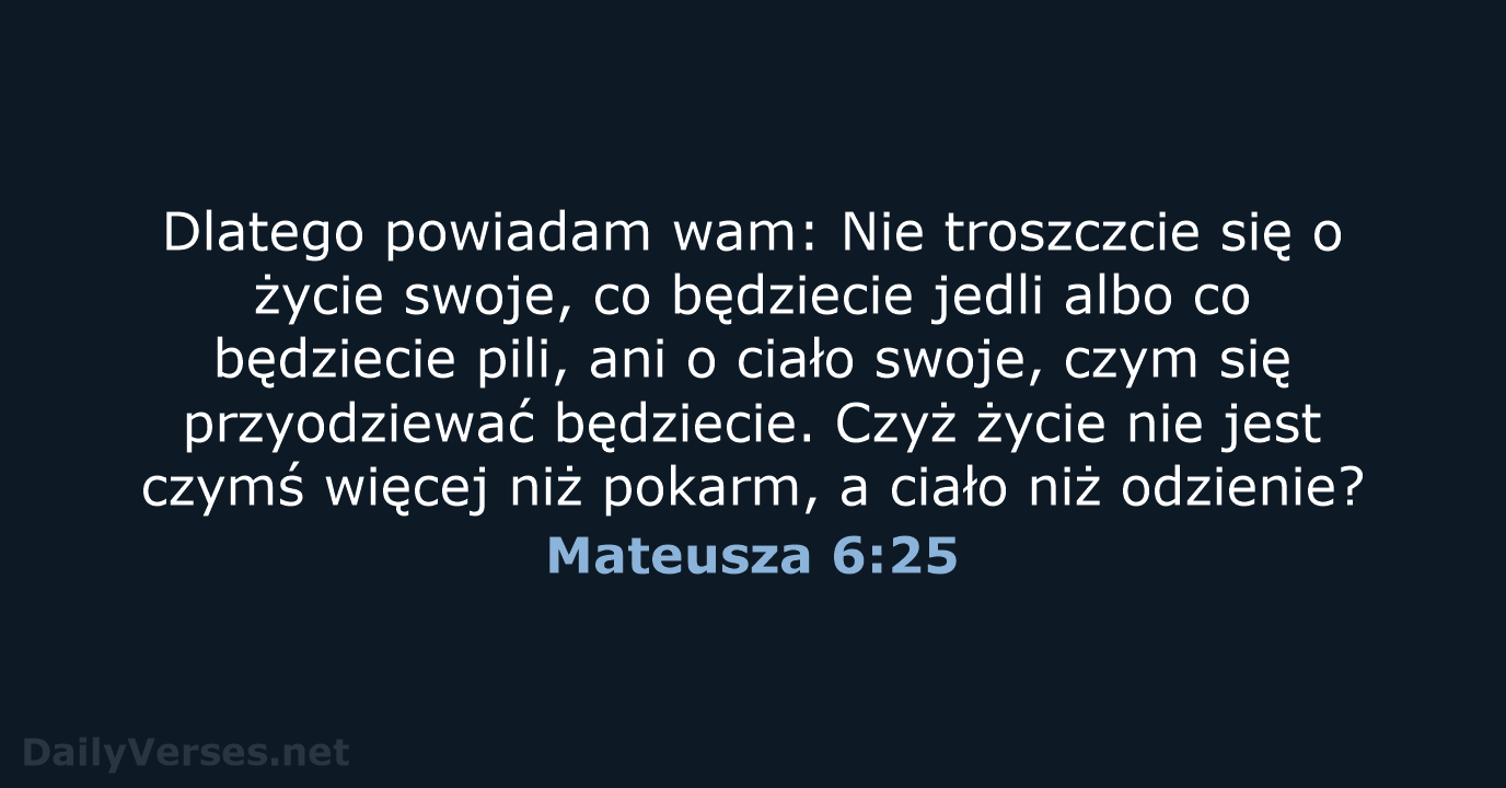 Mateusza 6:25 - BW1975