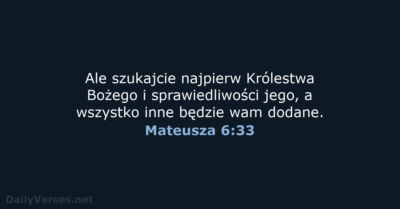 Mateusza 6:33 - BW1975