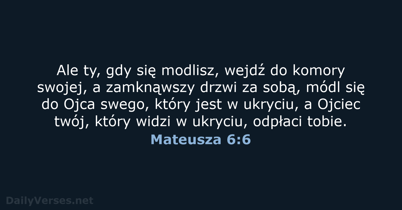 Mateusza 6:6 - BW1975