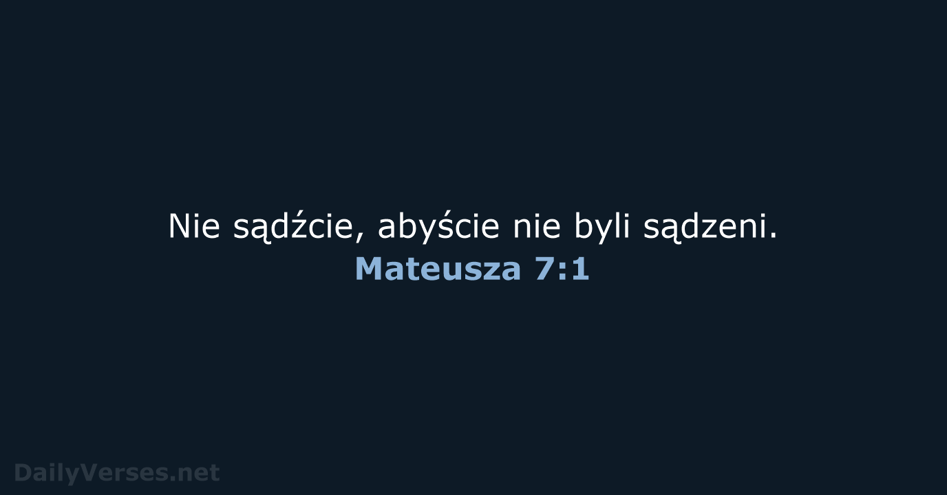 Mateusza 7:1 - BW1975